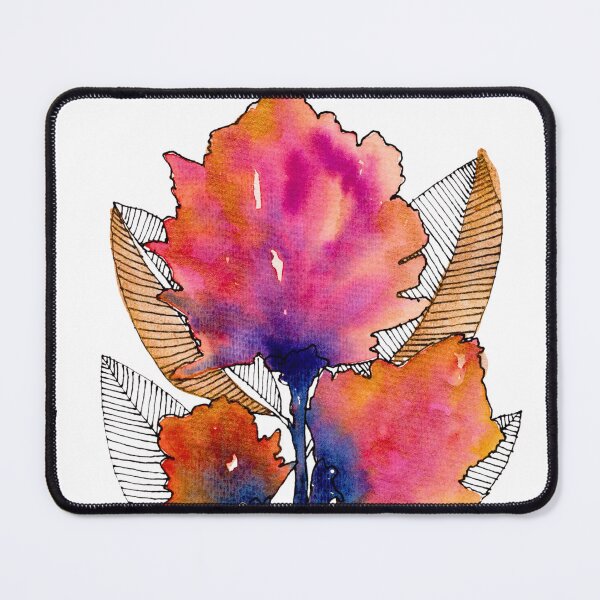 Item preview, Magenta Orange Botanical Flowers Watercolour designed and sold by ArithraStudio.