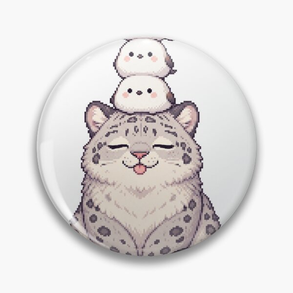 Item preview, Cute Snow Leopard with Shima Enaga Bird Stack designed and sold by CozyPixel-J.