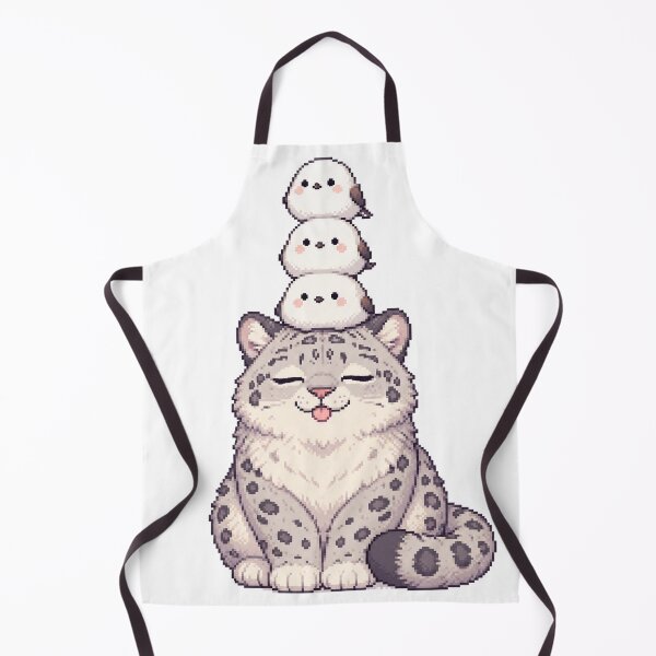 Item preview, Cute Snow Leopard with Shima Enaga Bird Stack designed and sold by CozyPixel-J.