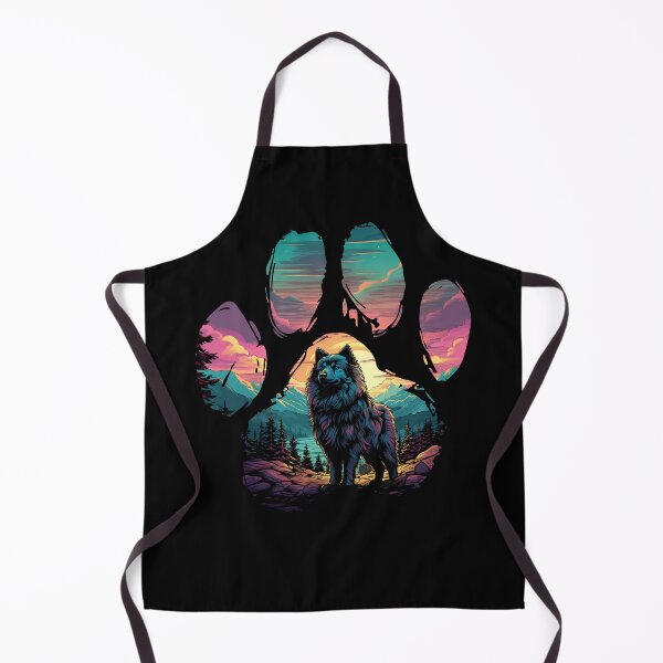 Item preview, Funny Keeshond Paw Synthwave Mountain Tree Mom Dad Kids designed and sold by rafaeltto.
