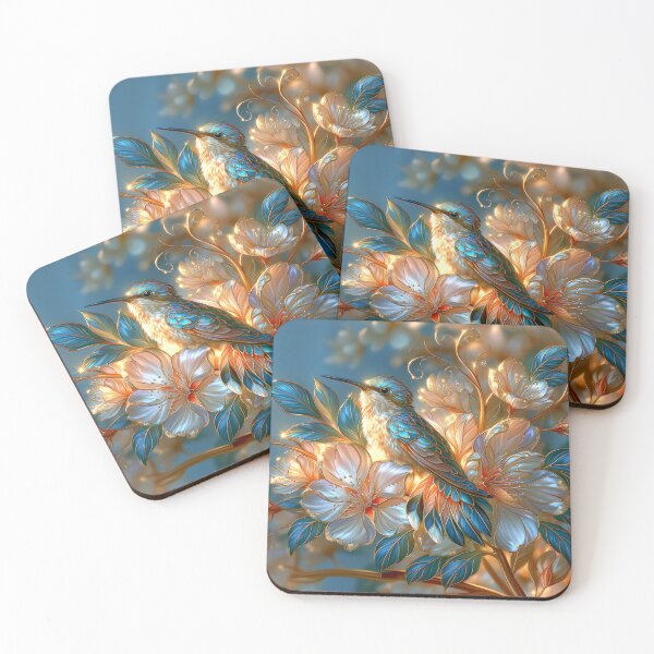 Item preview, Colorful Hummingbird and Cherry Blossoms Art designed and sold by MargaretWiktor.