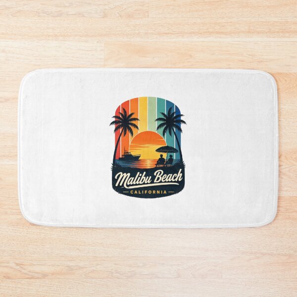 Item preview, Malibu Beach California Retro Sunset Vintage Coastal Travel Graphic T-Shirt designed and sold by ZayCreates.