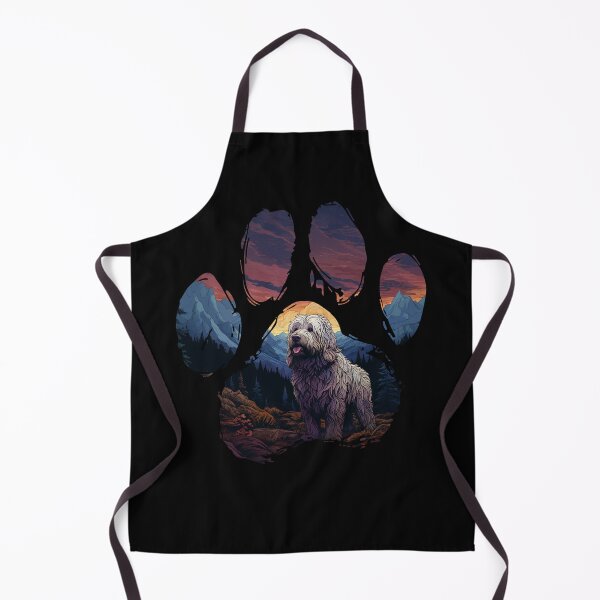 Item preview, Funny Komondor Paw Synthwave Mountain Tree Mom Dad Kids designed and sold by rafaeltto.