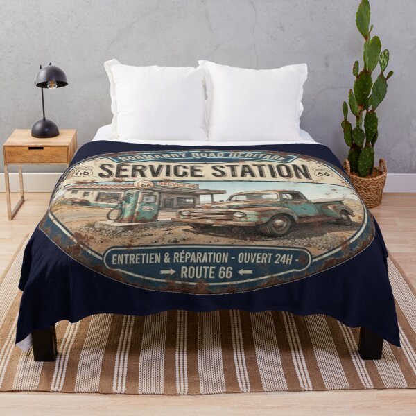 Item preview, Vintage Route 66 Service Station Sign designed and sold by Normandy Road Heritage™ - Vintage Garage Art.