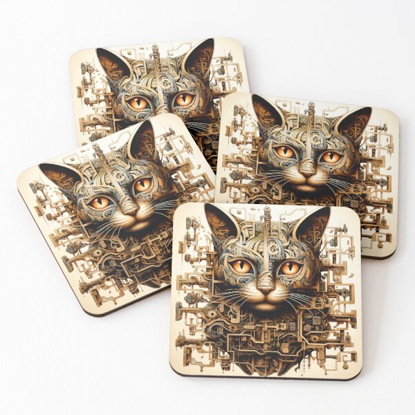 Item preview, Fantasy Imaginary Cat Face Dreamlike Sci-Fi Mechanical Vision designed and sold by DEC02.
