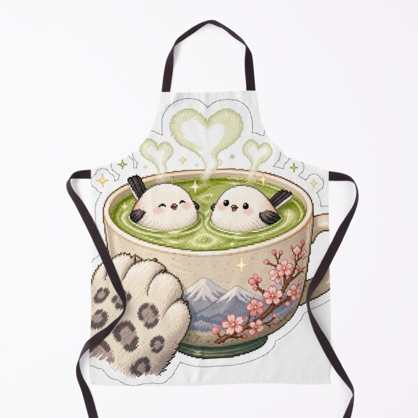 Item preview, Matcha Green Tea Bath with Shima Enaga Birds designed and sold by CozyPixel-J.