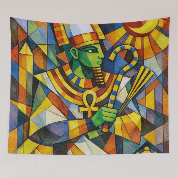 Item preview, Egyptian God Osiris – The Eternal Pharaoh Painting designed and sold by GalleryKauffeld.