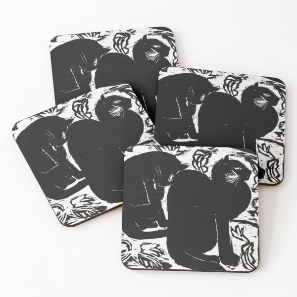 Item preview, Black Cat Wall Art, Vintage Cat Print, Modernist Animal Decor for Cat Lovers designed and sold by RickE.