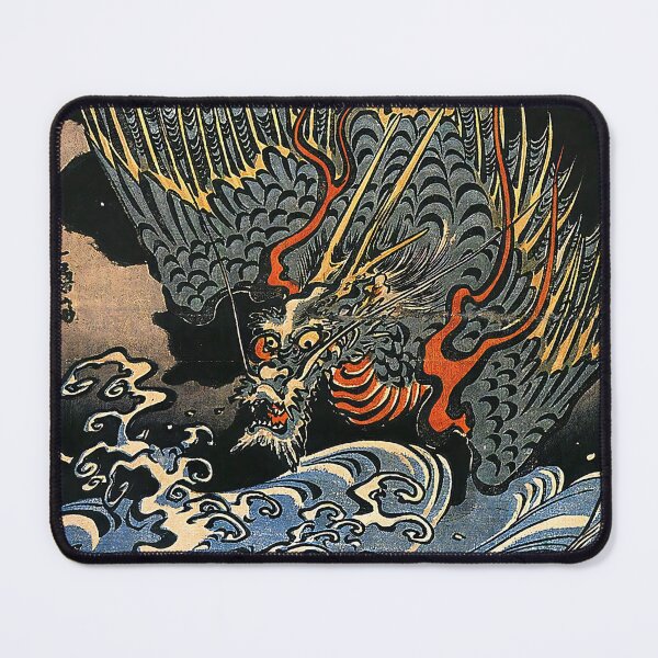 Item preview, Japanese Dragon Ukiyo-e Art - Kuniyoshi Flying Dragon & Waves designed and sold by WaArtJP.