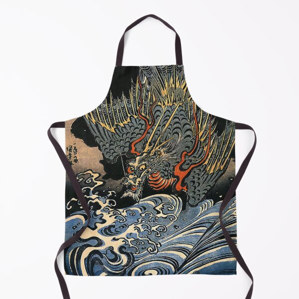 Item preview, Japanese Dragon Ukiyo-e Art - Kuniyoshi Flying Dragon & Waves designed and sold by WaArtJP.