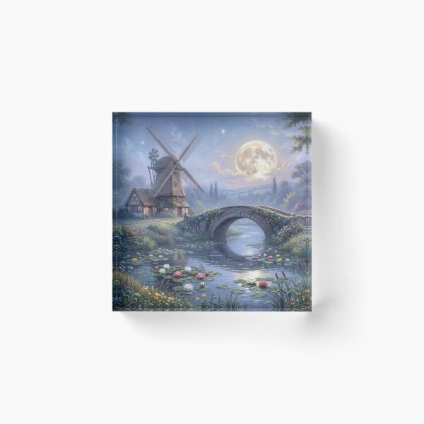Item preview, Landscape bathed in moonlight, creating a fairytale atmosphere designed and sold by Sigtrix.