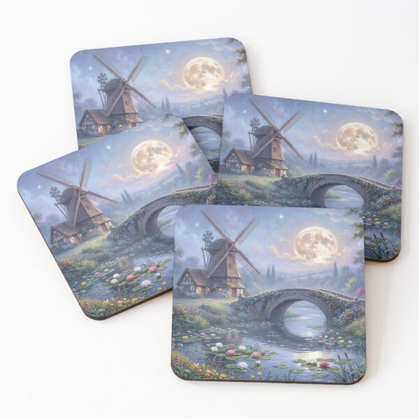 Item preview, Landscape bathed in moonlight, creating a fairytale atmosphere designed and sold by Sigtrix.