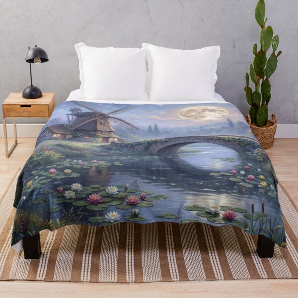 Item preview, Landscape bathed in moonlight, creating a fairytale atmosphere designed and sold by Sigtrix.