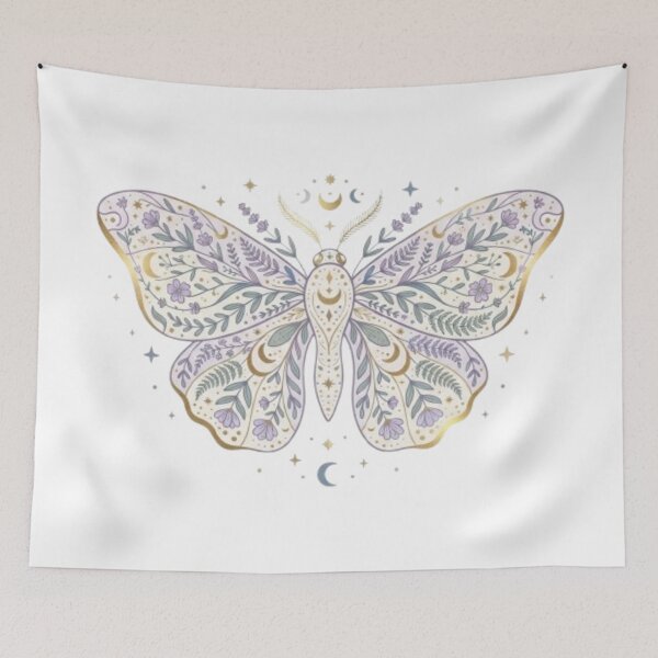 Item preview, Mystical Moth Botanical Celestial Watercolor Art designed and sold by TheMinimalFrame.