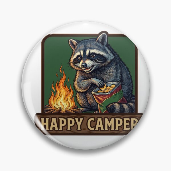 Item preview, Happy Camper Campfire Raccoon designed and sold by Roy & Tiffany.