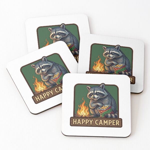 Item preview, Happy Camper Campfire Raccoon designed and sold by Roy & Tiffany.