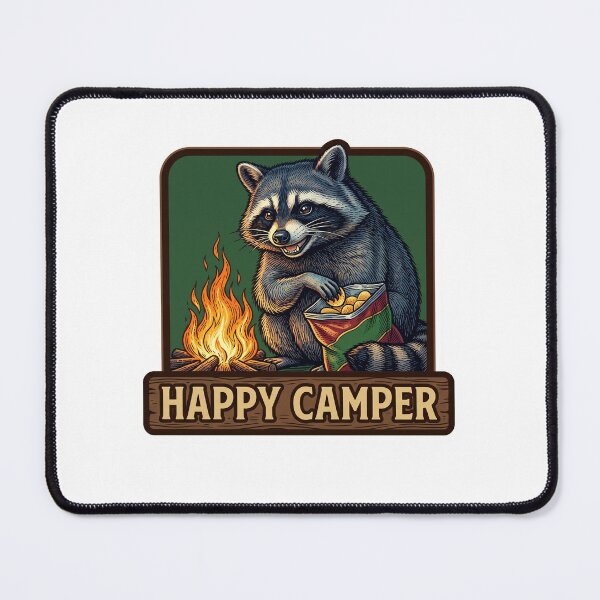 Item preview, Happy Camper Campfire Raccoon designed and sold by Tiffany Roy.