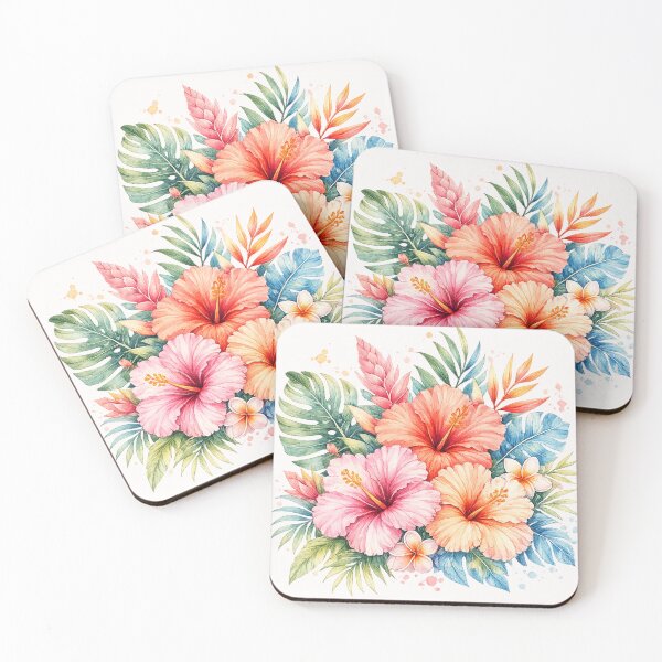 Item preview, Aloha Hibiscus Bouquet | Watercolor Tropical Floral Art | Botanical Flower Illustration designed and sold by IamNolmo.