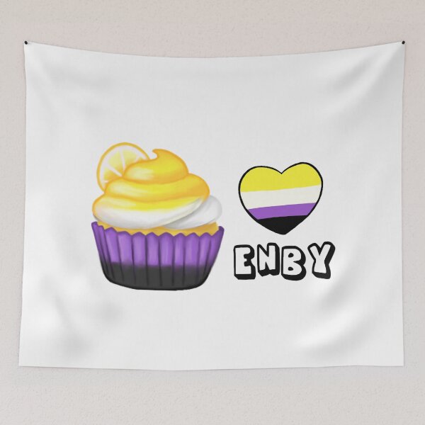 Item preview, Nonbinary ( Enby) Heart Cupcake designed and sold by HistoryHounds.