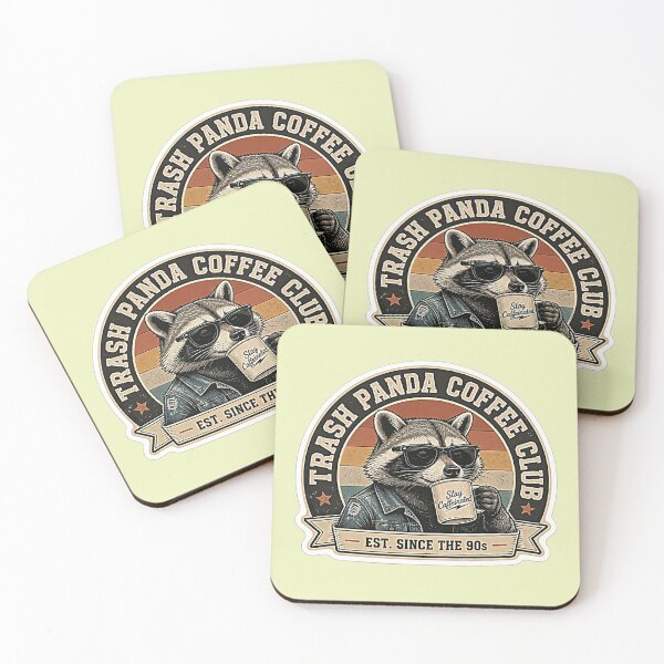 Item preview, Vintage Raccoon Badge Sticker - Trash Panda Coffee Club designed and sold by Jaani-T.