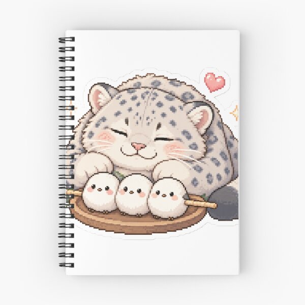 Item preview, Cozy Snow Leopard with Shima Enaga Mochi Dango Stack designed and sold by CozyPixel-J.