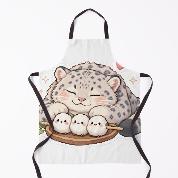Item preview, Cozy Snow Leopard with Shima Enaga Mochi Dango Stack designed and sold by CozyPixel-J.