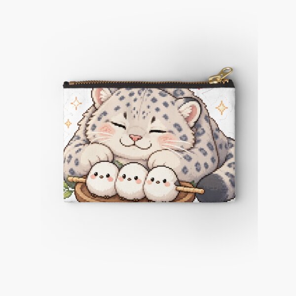 Item preview, Cozy Snow Leopard with Shima Enaga Mochi Dango Stack designed and sold by CozyPixel-J.