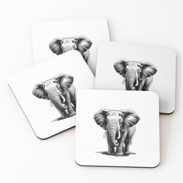 Item preview, Realistic Elephant – Black and White Wildlife Animal  designed and sold by roartusa.