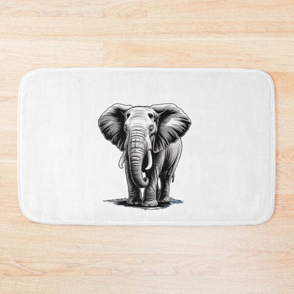 Item preview, Realistic Elephant – Black and White Wildlife Animal  designed and sold by roartusa.