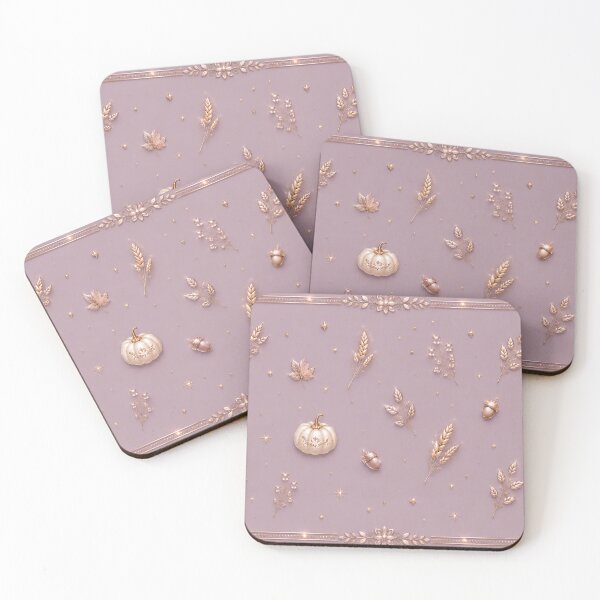 Item preview, Elegant Mauve Thanksgiving Pattern – Ivory & Champagne Gold Mug designed and sold by HO•Designs.