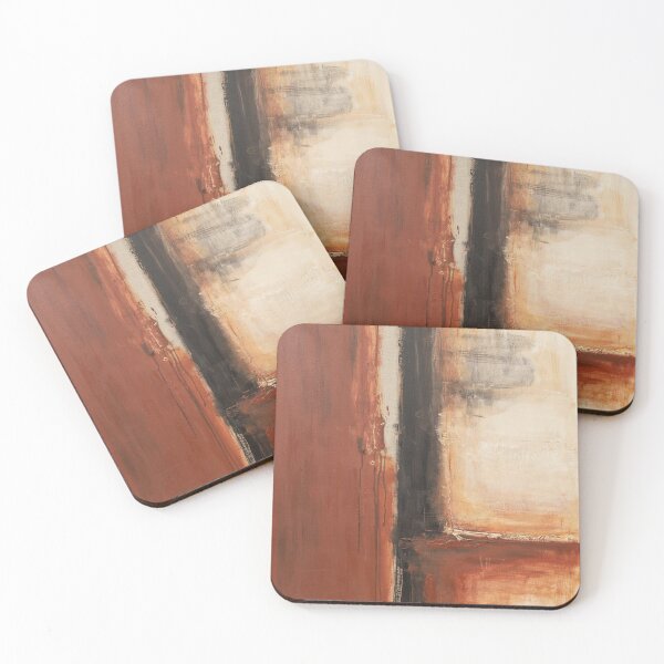 Item preview, Earthy Abstract Terracotta Black Cream  designed and sold by Mindful Wall Art Studio.