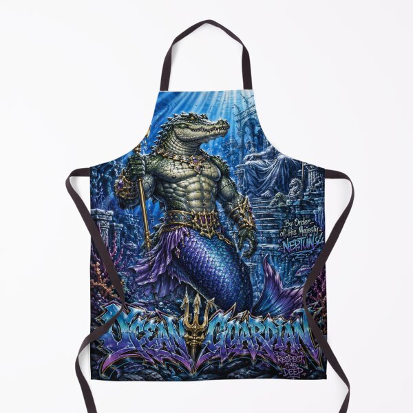 Item preview, Alligator Merman – Neptune’s Ocean Guardian | 90s Airbrush Fantasy designed and sold by Kilian Luc.