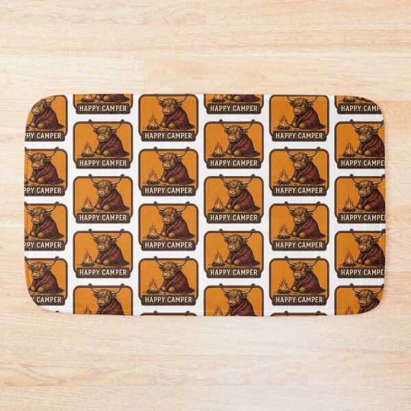 Item preview, Happy Camper Highland Cow designed and sold by Roy & Tiffany.