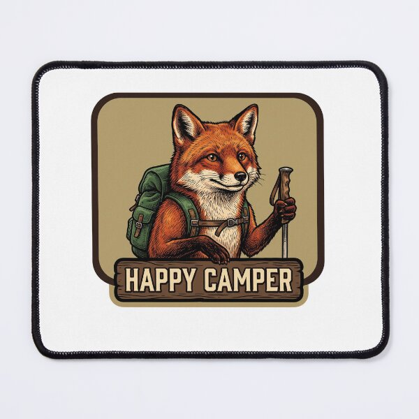 Item preview, Happy Camper Hiking Fox designed and sold by Tiffany Roy.