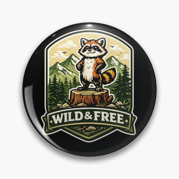 Item preview, Wild & Free Raccoon – Mountain Adventure Nature T-Shirt Design designed and sold by ArtisticHeart21.