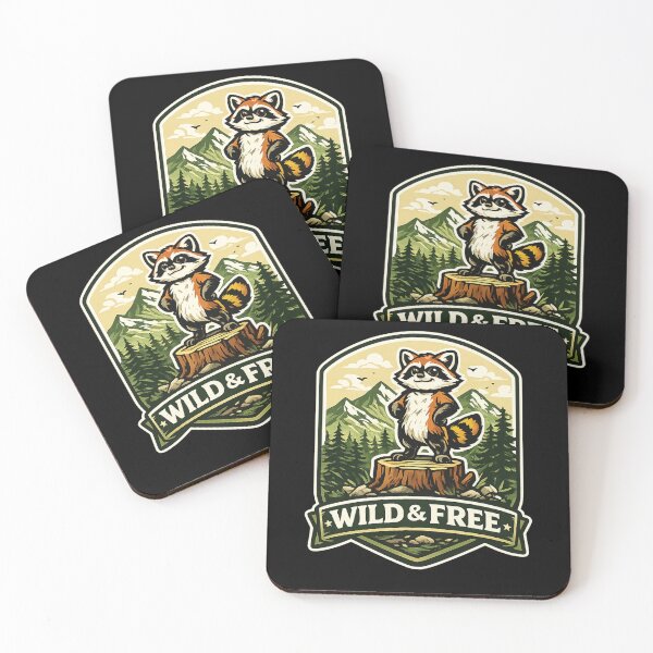 Item preview, Wild & Free Raccoon – Mountain Adventure Nature T-Shirt Design designed and sold by ArtisticHeart21.