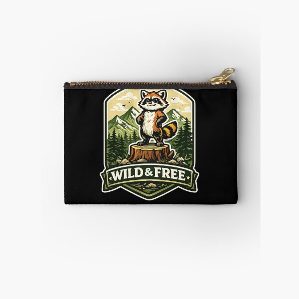 Item preview, Wild & Free Raccoon – Mountain Adventure Nature T-Shirt Design designed and sold by ArtisticHeart21.