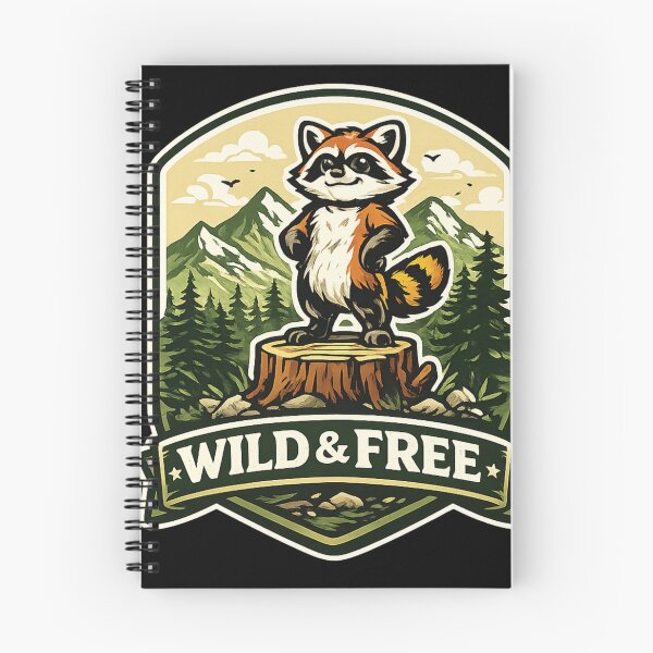 Item preview, Wild & Free Raccoon – Mountain Adventure Nature T-Shirt Design designed and sold by ArtisticHeart21.