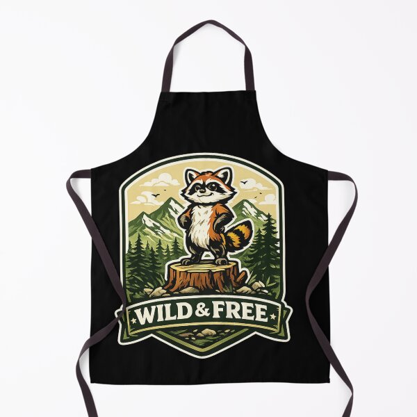 Item preview, Wild & Free Raccoon – Mountain Adventure Nature T-Shirt Design designed and sold by ArtisticHeart21.