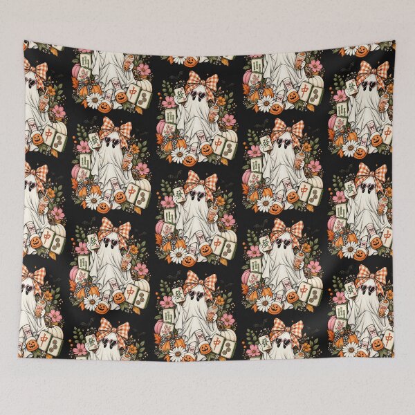 Item preview, Floral Ghost Mahjong Halloween Game Night designed and sold by Lozarux.