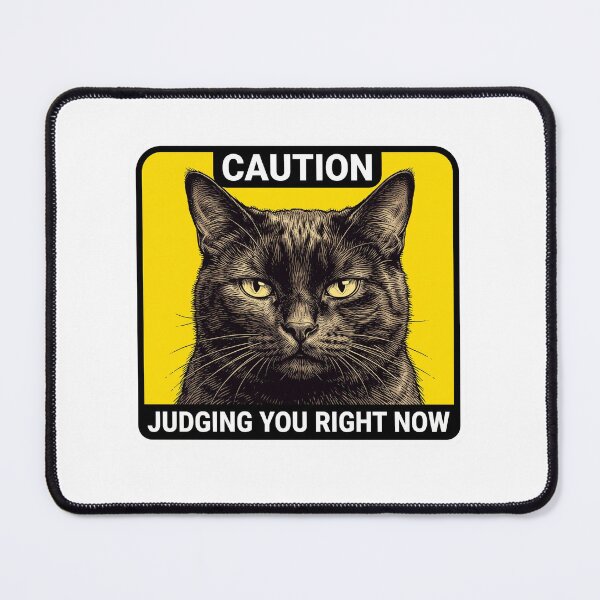 Item preview, Caution Judging Black Cat designed and sold by Tiffany Roy.