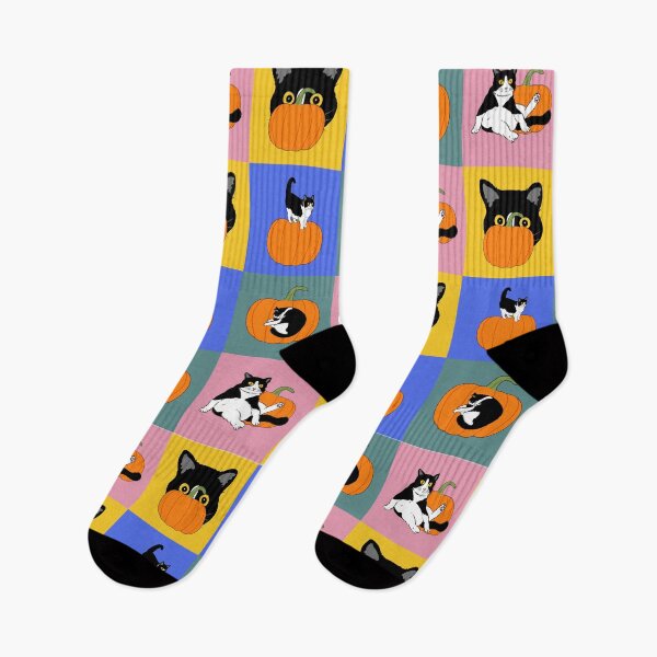 Item preview, Tuxedo cat Halloween pumpkin throw designed and sold by BritishDelights.