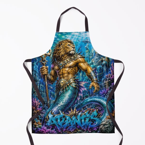 Item preview, Lion Merman – Neptune’s Ocean Guardian | 90s Airbrush Fantasy designed and sold by Kilian Luc.