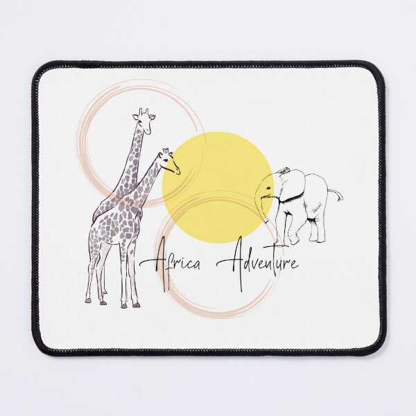 Item preview, Africa Adventure Wildlife Giraffe Elephant designed and sold by NourArtCorner.