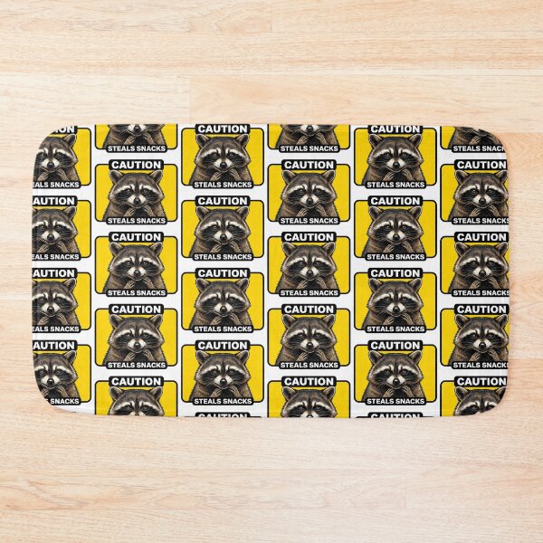 Item preview, Caution Steals Snacks Raccoon designed and sold by Roy & Tiffany.