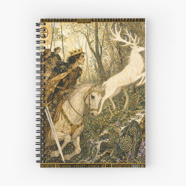 Item preview, King Arthur and the White Stag | The Enchanted Forest Wall Art  designed and sold by Stoneflower-Art.