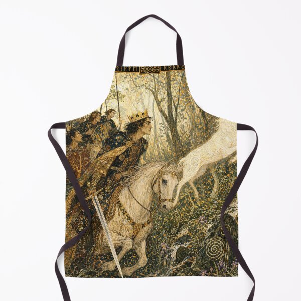 Item preview, King Arthur and the White Stag | The Enchanted Forest Wall Art designed and sold by Stoneflower-Art.