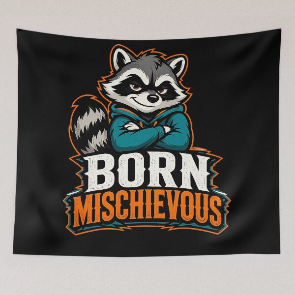 Item preview, Born Mischievous Raccoon – Playful Trouble Maker T-Shirt Design designed and sold by ArtisticHeart21.