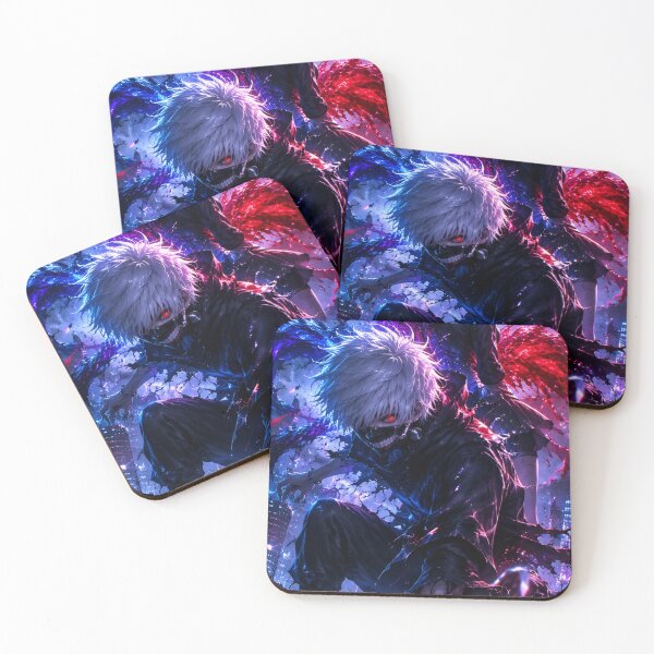Item preview, Dark Anime Ghoul Warrior – Red Blue Neon Moon Gothic Fantasy Art designed and sold by Dyan4.