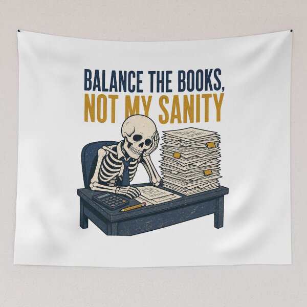 Item preview, Balance The Books Not My Sanity Shirt, Comfort Colors® Skeleton Accountant Tee, Funny Halloween Tax Season Graphic designed and sold by TshirtsLabs.